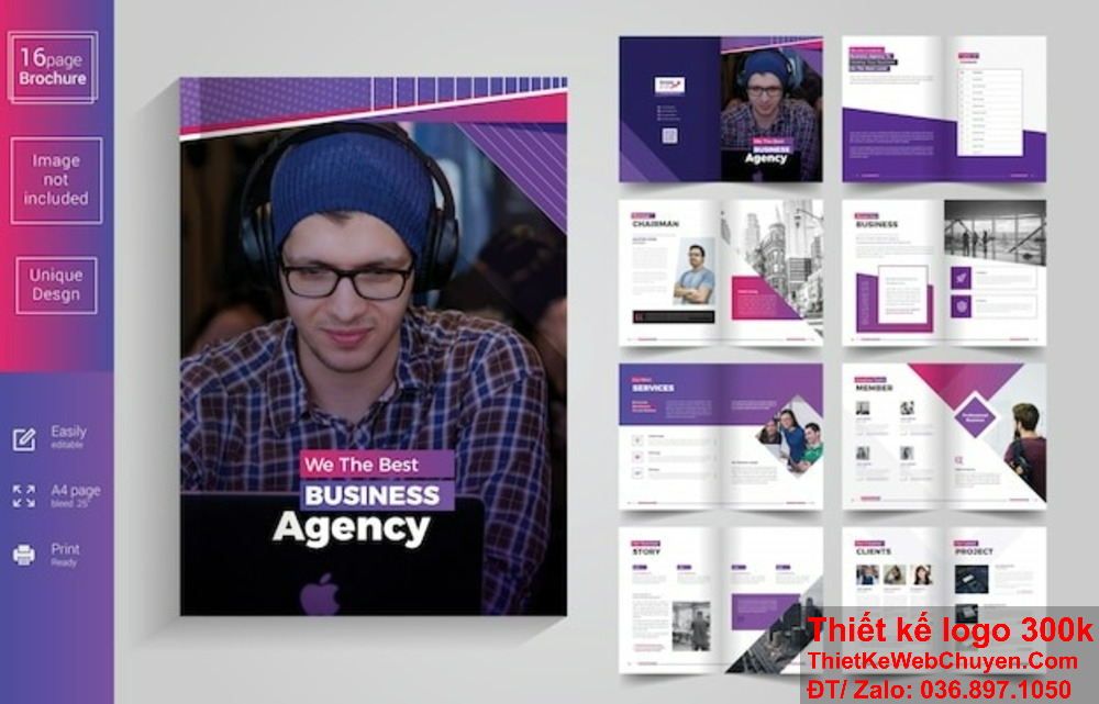 Ý tưởng thiết kế profile với phong cách trang trọng. Sử dụng font chữ trong ý tưởng thiết kế profile.