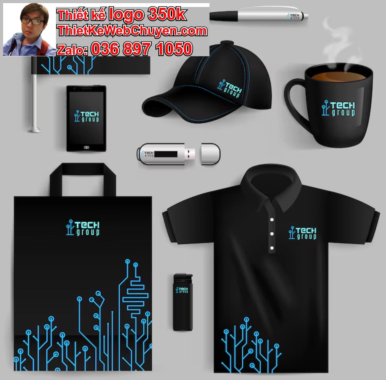 Áp dụng logo công ty trên đồng phục bảng hiệu ấn phẩm