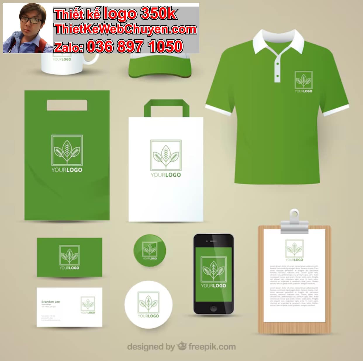 Áp dụng logo công ty trên đồng phục bảng hiệu ấn phẩm